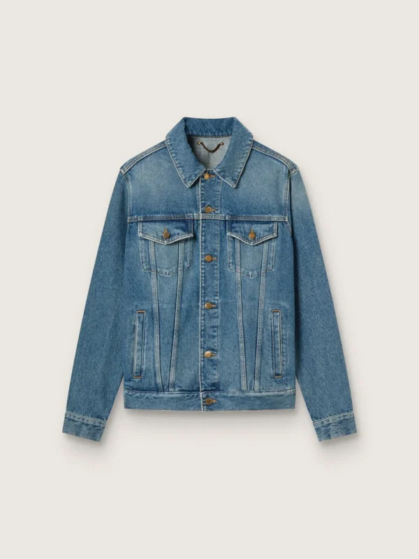 Giacca in jeans da uomo dal lavaggio medio