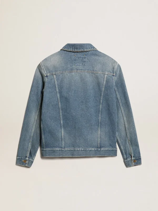 Giacca in jeans da uomo dal lavaggio medio